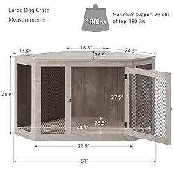 unipaws Large Corner Dog Crate for Medium Large