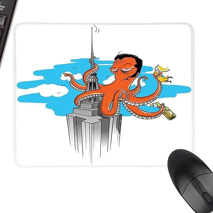 Amazon Co Jp タコ 特大マウスパッド モンスタークラーケン タコ 触手アンカー付き 海 レトロスタイル アートイラスト コンピュータ ノート パソコン オフィス 家庭用 ブルーホワイト 23 6 X15 7 60cm 40cm パソコン 周辺機器