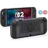 2025 Protective TPU Case for Nintendo Switch 2 & Joy Con Controller, Durable Protector Cover Shell Accessories for 7.9 Inch Switch 2 2025 Release, Dockable Case for NS2 - Transparent Black