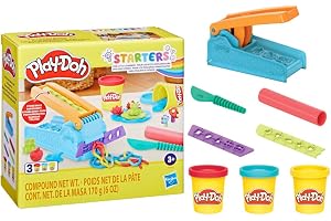 Play-Doh Massinha de Modelar Infantil, Kit Inicial Fábrica Divertida, conjunto de massinha com acessórios e 2 potes de massa