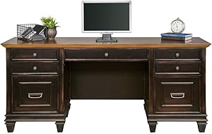 Hartford Two-Tone Double Pedestal Credenza - 69.5