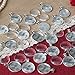 20 Sets Cabochon Pendant Tray Bezel with Round Circle Clear Glass Dome Tiles for Photo Charm by N'joy, 1-Inch (25mm), Bright Silver