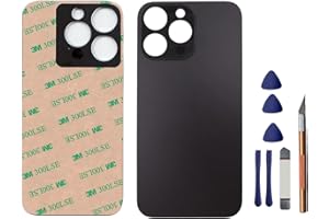 MingXiong 14 Pro Max Back Glass Replacement for iPhone 14 Pro Max Rear Back Glass Panel Replacement with Pre-Installed Adhesive + Reparing Toolkit (Space Black)