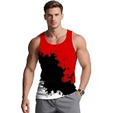 Aueoero Men's 3D Graphic Rave Tank Tops, Sleeveless Quick Dry Workout Shirts for Summer Vacation Sports Gym