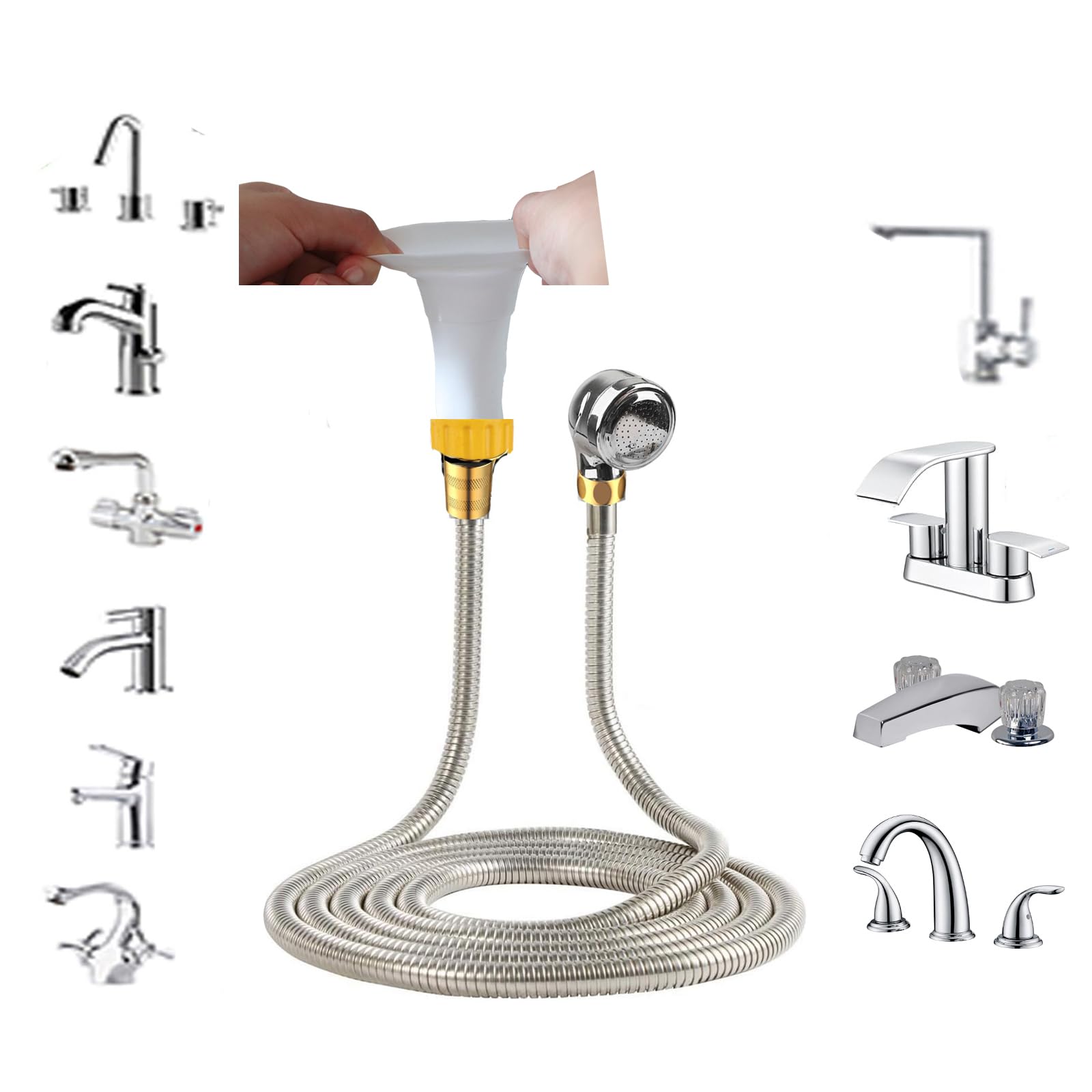 Photo 1 of Sink Hose Attachment Hose:Portable Sink Hose Faucet Spraye Dog Shower,Stainless Steel Shower