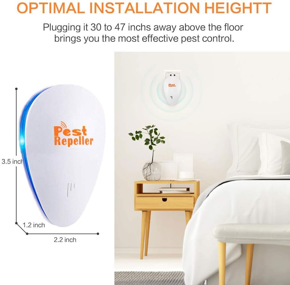Magic Metal Ultrasonic Pest Repeller, 6 Packs Pest Repellent Plug in, Ultrasonic Pest Control, Indoor for Home, Bedroom, Living Room, Kitchen, Bathroom, Office, Warehouse : Garden & Outdoor