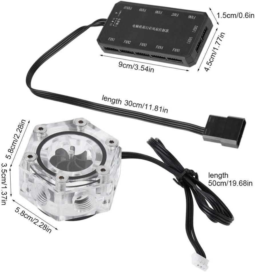 Socobeta Flow Meter Indicator 6 Way Acrylic Flow Meter Indicator G1/4 Threaded For PC Computer Liquid Water Cooling - Image 5