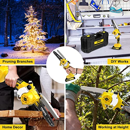 Mini Chainsaw, 6Inch Brushless Motor Chainsaw with Oil System