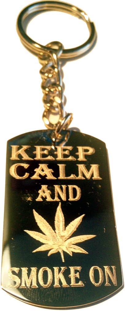 Amazon Com Keep And Smoke On Marijana Weed Pot Leaf Ganja Logo Symbols Metal Ring Key Chain Pet Supplies