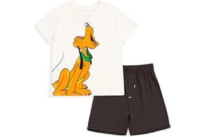 Disney Mickey Mouse Donald Duck Goofy Pluto Baby T-Shirt and Mesh Shorts Outfit Set Infant to Little Kid