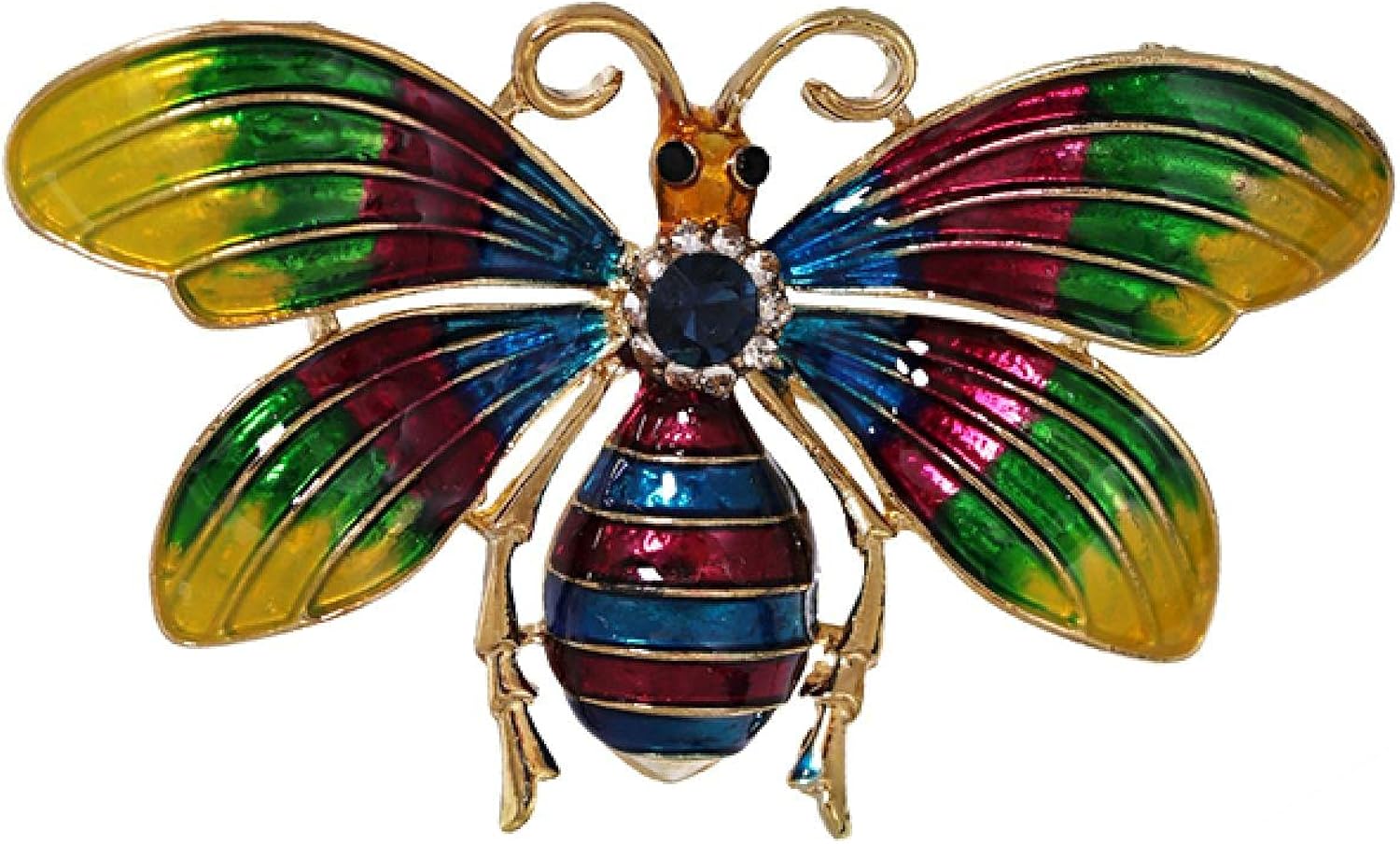 Spilla Da Donna Di Lusso Libellula Insetto Tono Argento - Foto 4