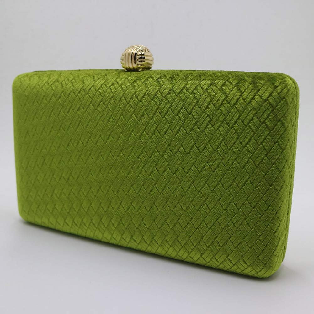 LUSESKY Weave Velvet Suede Hard Box Clutch Bags Evening Clutches And Handbags For Womens Green/Navy/Blue