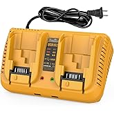 DCB102 Fast Charger Replacement for Dewalt Battery Charger, with 2 USB Port Compatible with Dewalt 12V 20V Batteries