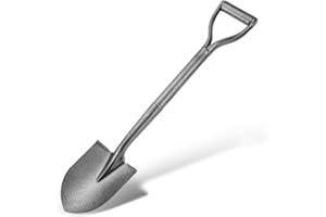 All Metal Shovels for Digging Gardening - 30in Small Shovel Spade with Short D Handle and Steel Blade - Perfect for Camping P