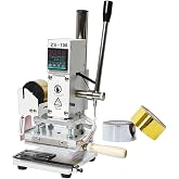 ZONEPACK ZS-100 Digital Embossing Machine with Stamping Letter Hot Foil Stamping Machine Manual Tipper Stamper Heat Press Machine for PVC Leather Pu and Paper Stamping with Paper Holder(Only Machine)