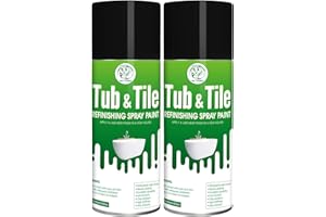 SIX FOXES Tub and Tile Spray Paint (Black), 450ml × 2 Cans, DIY Tub and Tile Spray Paint for Resurfacing Bathroom Sink Countertop