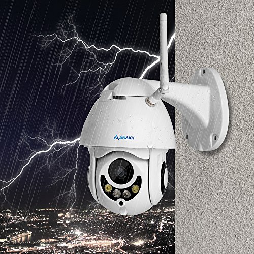 Anakk Outdoor Wireless WiFi Security Camera Pan Tilt HD 1080P IP Camera with Night Vision Motion Detection 3.6mm Lens IP66 Weatherproof for Home Surveillance Baby & Pet