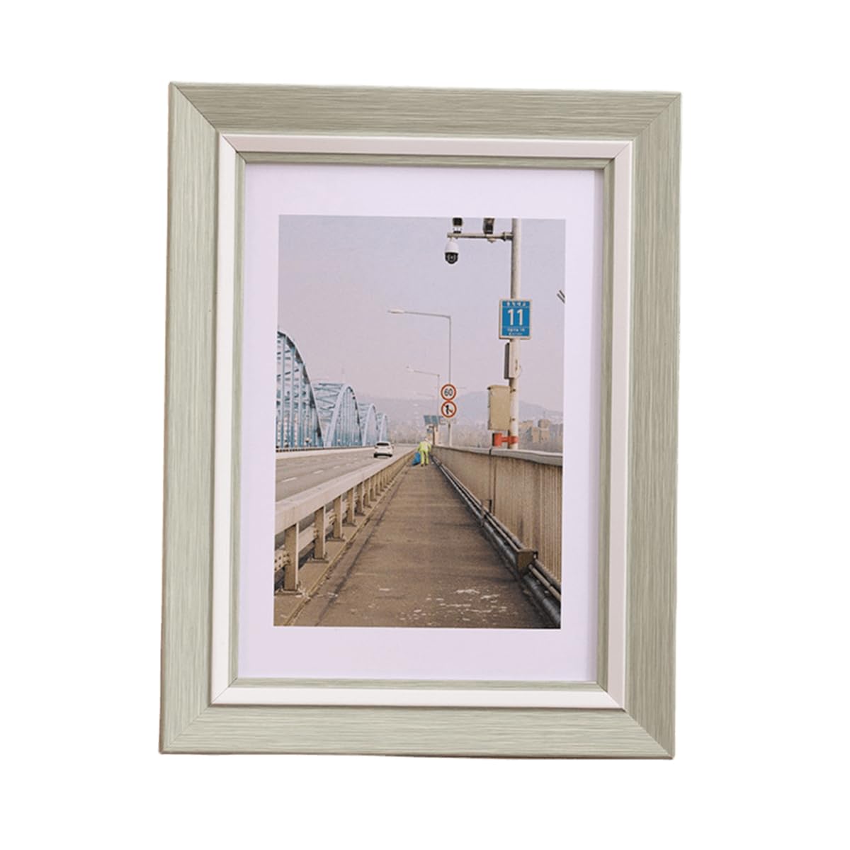 Picture Frames 6x8 Inch Rustic Wooden Photo Frame Made of Wood for Tabletop Display (Light Blue,8")