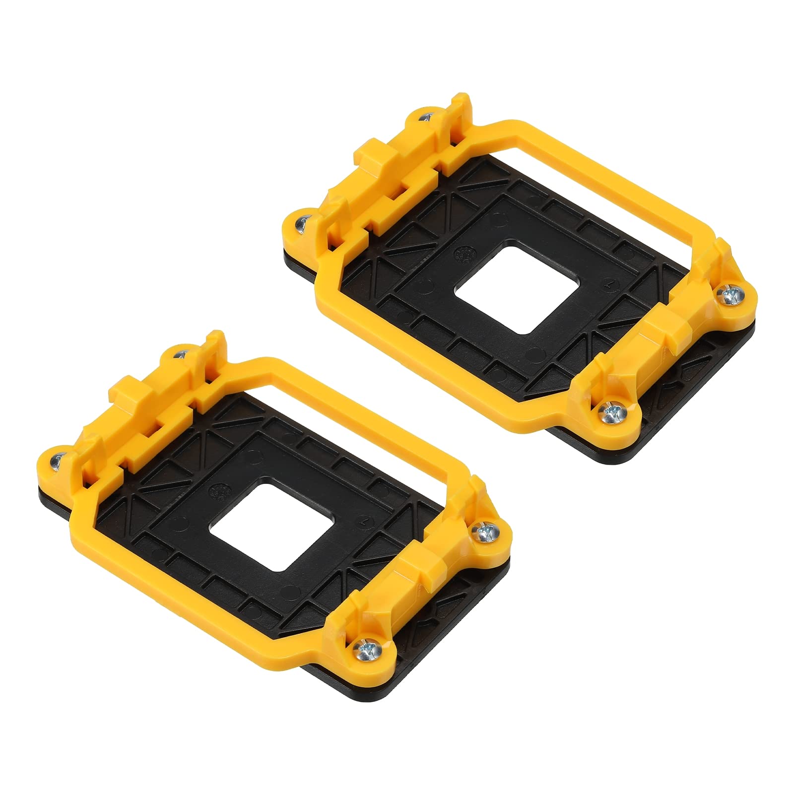 PATIKIL AM3 CPU Cooling Bracket Heatsink Bracket Cooling Mounting Sheet Plate Yellow Edge with 8 Screws for AM2 AM2+ AM3 AM3+ FM1 Motherboard Socket Pack of 2