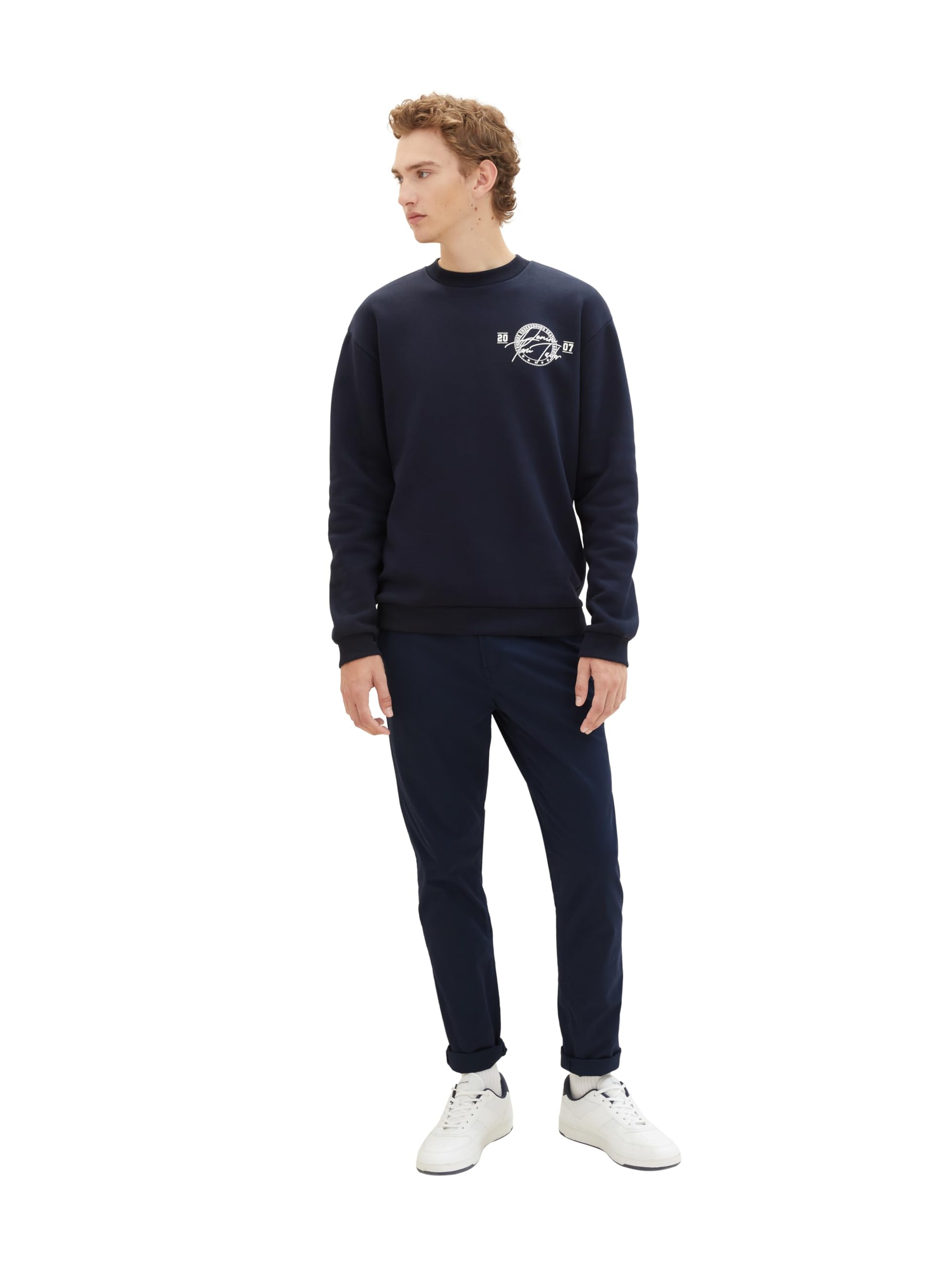 TOM TAILOR Denim Herren Slim Fit Chino Hose mit Gürtel 10668 - Sky Captain Blue 32W / 32L 2