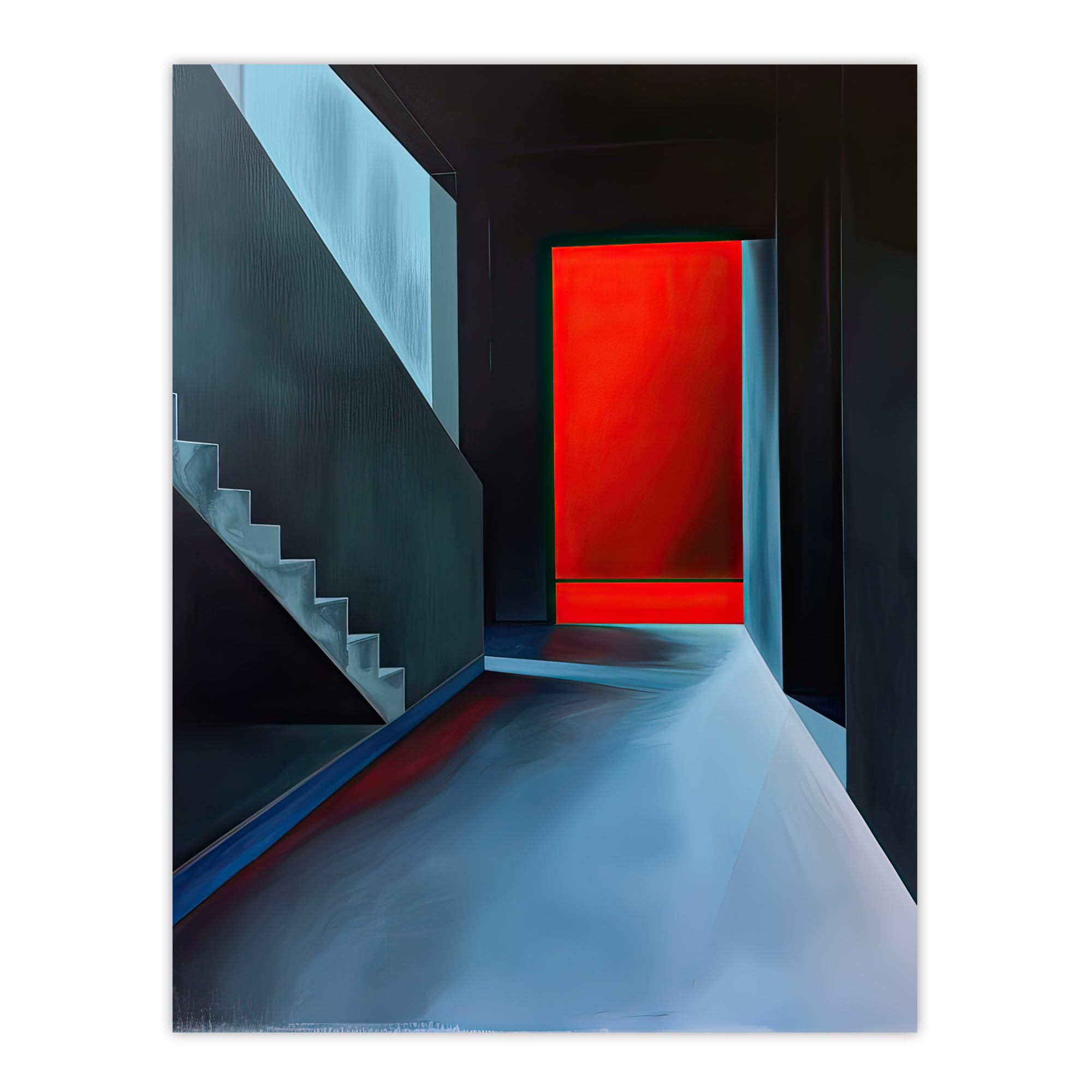 Artery8 Bauhaus Door Staircase Modern Artwork Living Room Extra Large XL Wall Art Poster Print