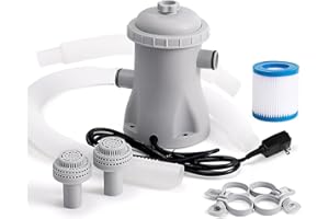 Electric Pool Filter Pump, 330 Gallon Cartridge Filter System with Hoses and Adapters,Filter Pump for Above Ground Pool