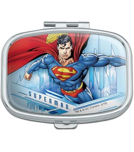 Amazon.com: Superman Steel Logo Rectangle Pill Case Trinket Gift Box :  Health & Household