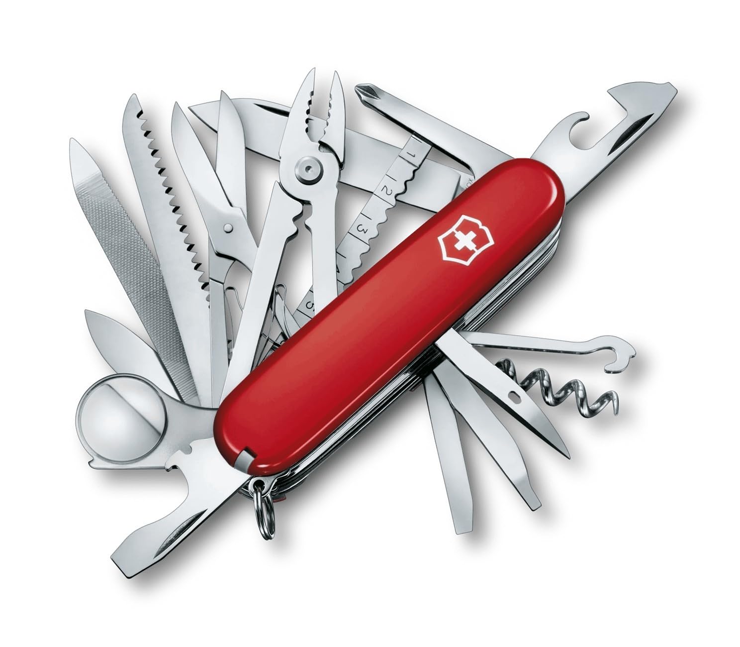 Victorinox, Swiss Champ, Swiss Army Pocket Knife, Medium, Multi Tool, Camping, 33 Functions, Blade, Corkscrew, Mini screwdriver 1.5 mm