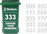 Rubigo 3 x Bin Numbers for Wheelie Bins 0-9 18cm Weatherproof Self Adhesive