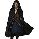 HOMELEX Renaissance Hooded Cloak Halloween Medieval Costume Cosplay Short Cape for Men and Women