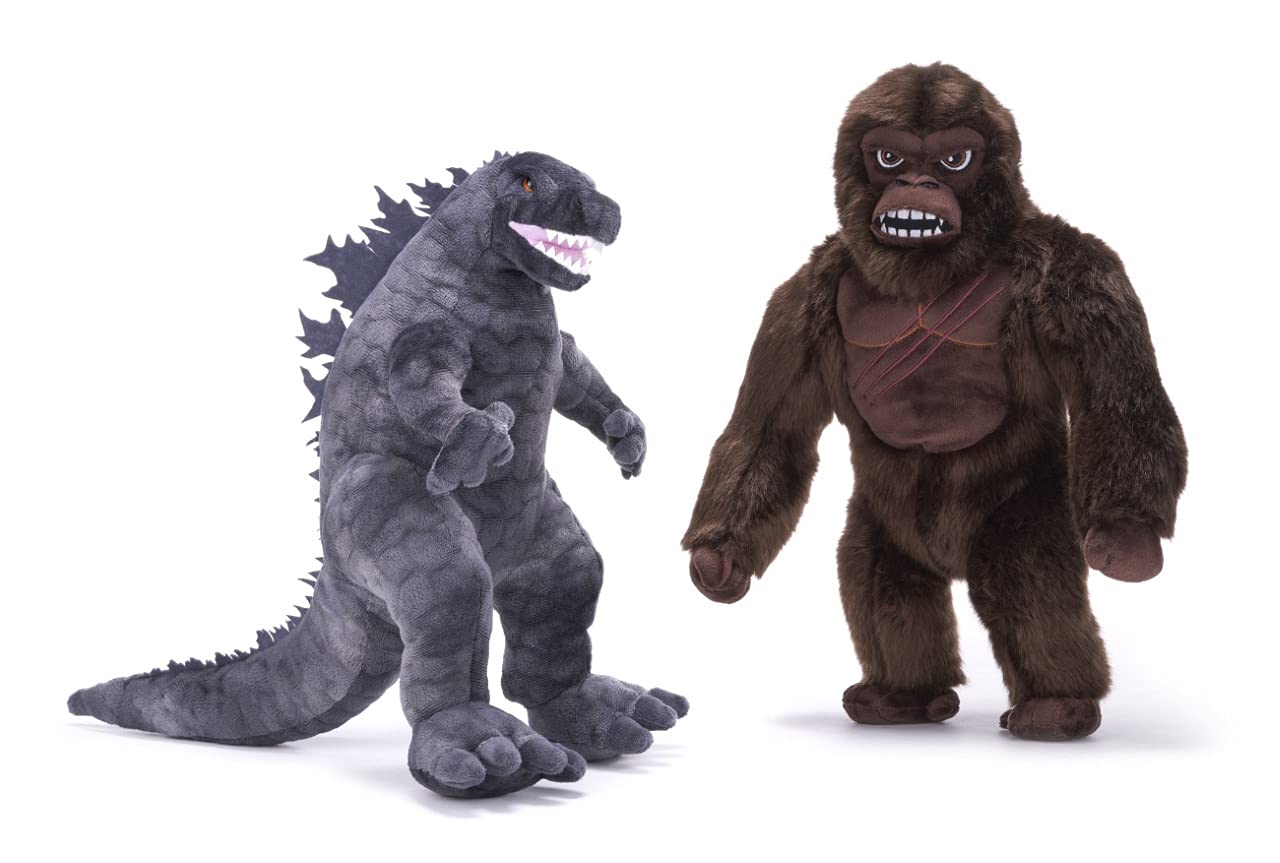 ENVI Set of 2 King Kong & Godzilla Plush Soft Toys 12" - Godzilla VS Kong