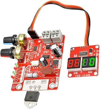 Acxico 1pcs Spot Welder Machine Time Control Board Current Digital Display Diy Controller Board 40a Amazon Com