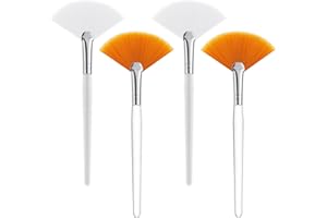 PINPOXE 4 Pcs Facial Brushes Fan Mask Brushes, Soft Facial Applicator Tools for Peel Glycolic Makeup