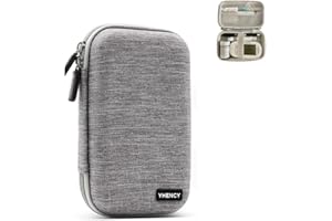 YHENCY Hard Shell Diabetic Supplies Bag Carrying Case Organizer for Diabetes Testing Kit, Blood Glucose Monitor Kit with Meter, Blood Sugar Test Strips, Lancets, Lancing Device, Alcohol Wipe (A-Gray, Small)