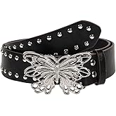 Blindery Women Western Belt Silver Buckle Leather Belt for Jeans Pants Cowgirls Cowboys Waist Belts for Men