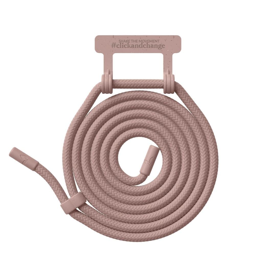 Woodcessories - Change cord made of Oeko-Tex fabric compatible change cases - sustainable replacement mobile phone chain (light red)