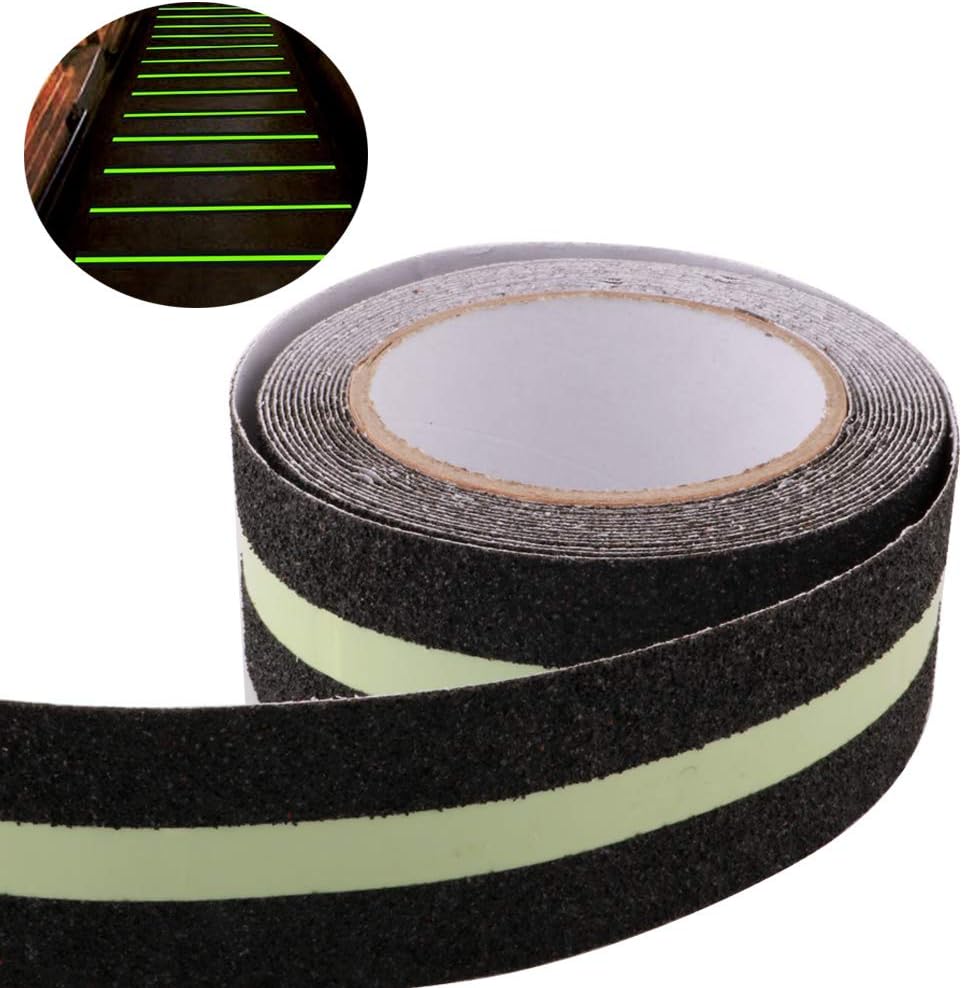 QitinDasen 5 M X 5 cm Green Fluorescent Anti-Slip Tape, Self-Adhesive Non-Slip Safety Tape, Glow in The Dark Tape - Image 3