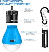 Jsdoin 6 Pcs LED Camping Lanterns Tent Light Portable Battery Powered 3 Modes view 2