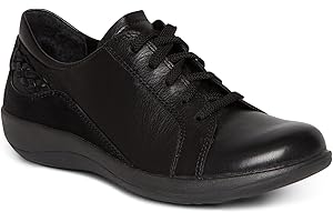 Aetrex Women's Dana Orthopedic Lace Up Oxford Leather Shoes - Lightweight Casual Comfort Arch Support Sneakers