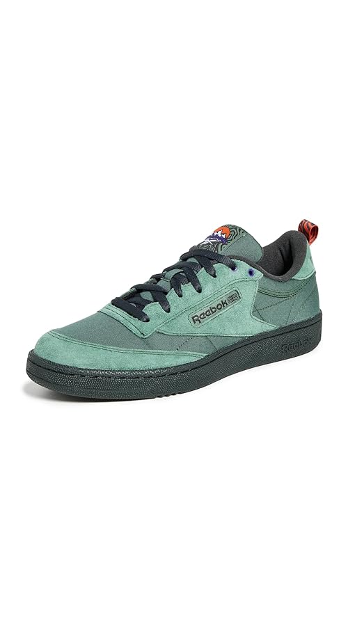 Reebok Men's Club C 85 Sneaker,Escape Green/Grey 6/Pump Orange,8.5 Women/7 Men