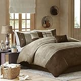 Madison Park Boone 7 Piece Comforter Set, Queen, Brown