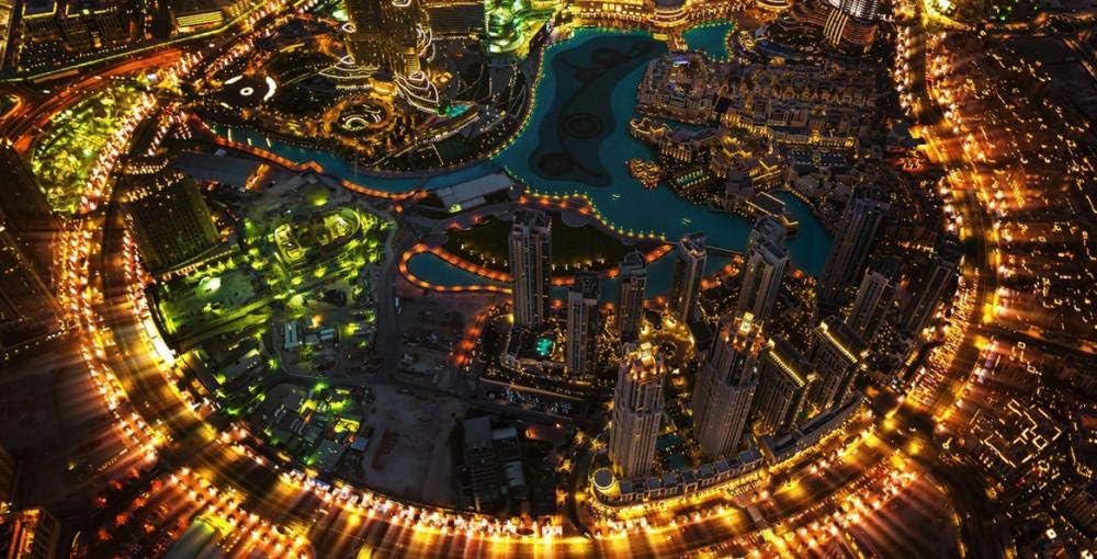 Gorgeous Dubai Lighting Architecture Jigsaws Puzzles 1500 Pieces DIY Art Style Wood Toys Games Educational for Kids and Adults