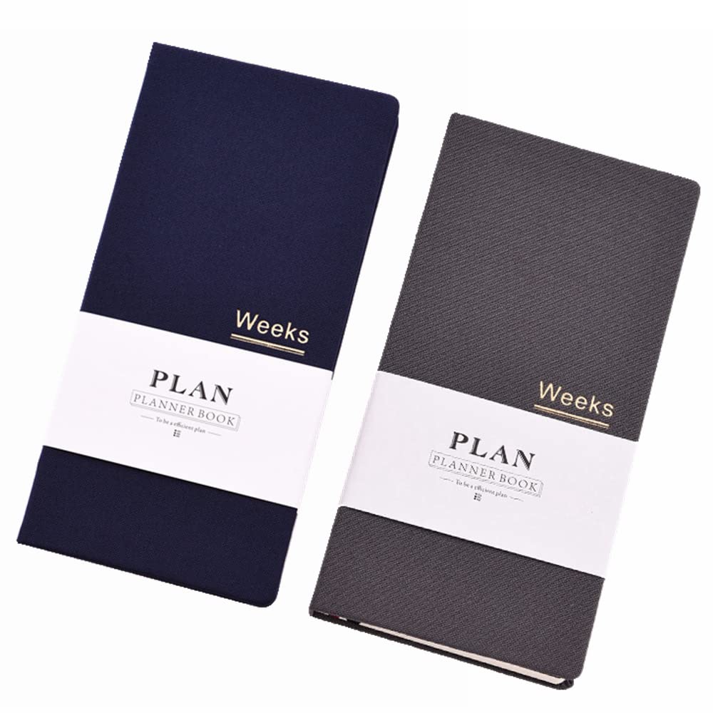 Undated Pocket Weekly Planner Schedule Organizer Agenda Year Month Week Plan A6 Notebook (A6 Undated Planner Gray+Blue)