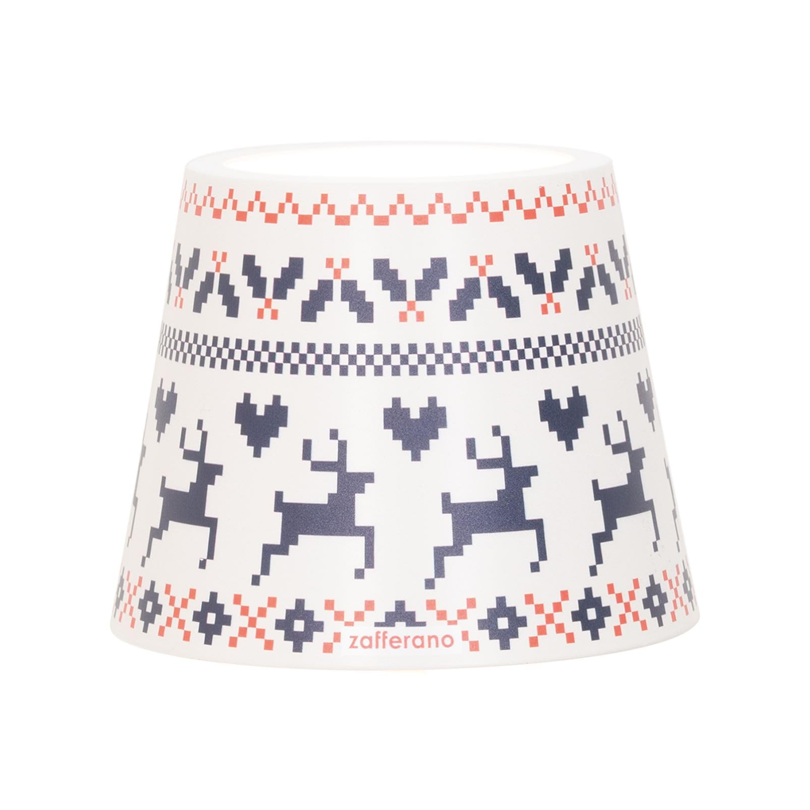 Zafferano, Poldina Cover Christmas Special Edition, Metal Lampshade for Table Lamp, Compatible with Poldina Lamps, Designed in Italy, Ø11.4 x 8.9 cm, Colour White - Deer Decoration