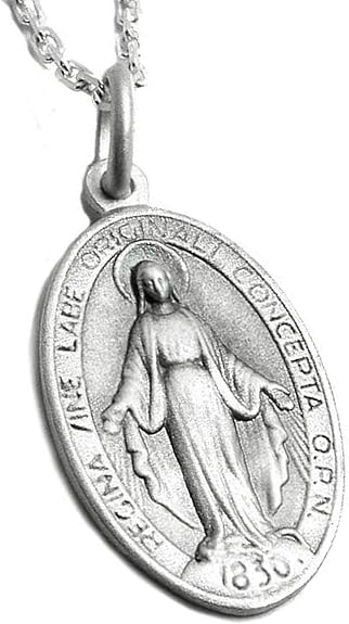 Amazon 新宿銀の蔵 不思議のメダイ 聖母マリア ラージ ヴィンテージ加工 ペンダントトップ チェーンなし シルバー 925 マリア像 聖カタリナ ネックレス 通販