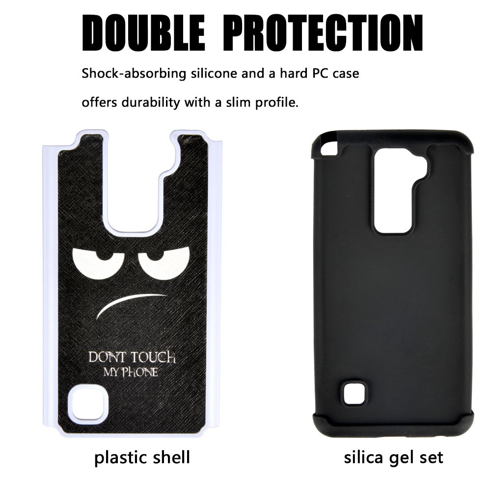 LG Stylo 2 Case, UrSpeedtekLive [Shock Absorption] Dual Layer Heavy Duty Protective Silicone Plastic Cover Case for LG Stylo 2 / LG Stylus 2 - Don\'t Touch
