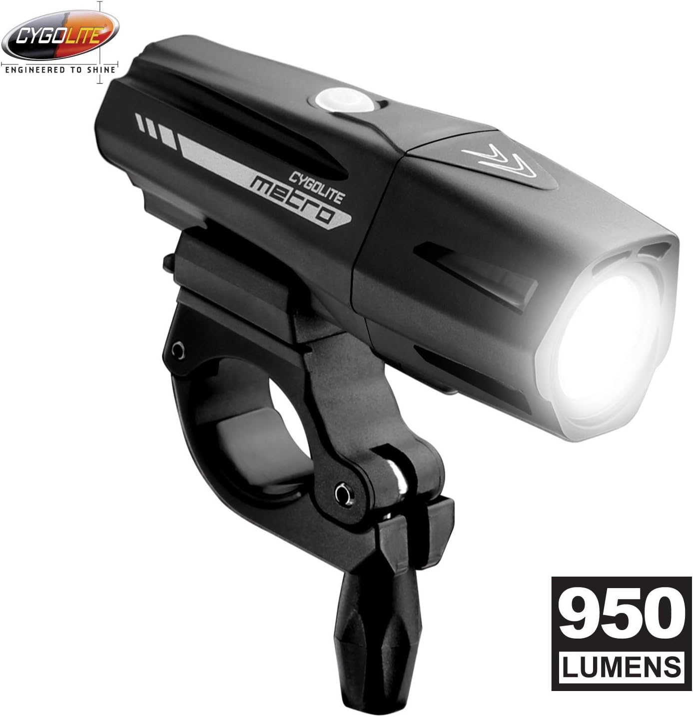 Cygolite Metro Pro– 950 Lumen Bike Light– 5 Night & 3 Daytime Modes– Compact & Durable– IP67 Waterproof– Secured Hard Mount– USB Rechargeable Headlight– for Road, Mountain, Commuter Bicycles