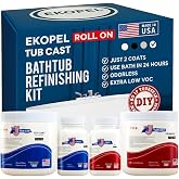 Ekopel Roll On Tub Cast Bathtub Refinishing Kit (Standard Bathtub Kit) | DIY Bathtub &amp; Tile Reglazing Kit for Porcelain, Fiberglass &amp; Cast Iron &ndash; Zero VOC Formula, Made In The USA Tub Paint
