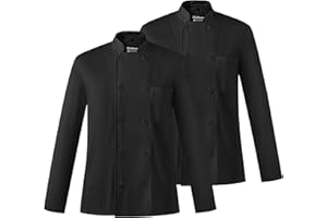 Ubon Men's Chef Coat Jacket with Side Vents