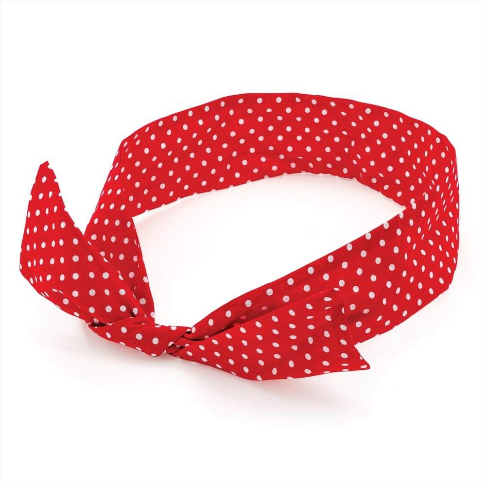 Red & White Polka Dot Bow Wire Headband Scarf